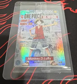 One Piece Monkey D. Luffy US Voyage College Basketball Card Gonzaga SEALED promo - Image 3