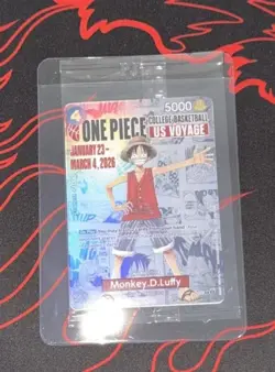 One Piece Monkey D. Luffy US Voyage College Basketball Card Gonzaga SEALED promo - Image 5