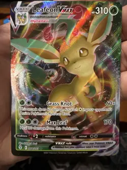 Pokemon TCG Leafeon VMAX Holo Ultra Rare Card Evolving Skies 008/203 - Image 1