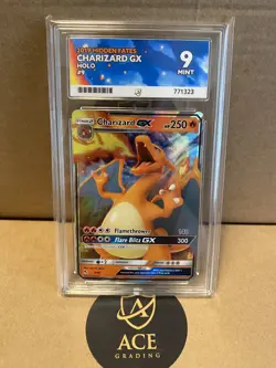 Pokemon TCG 2019 Hidden Fates Charizard Gx Holo 9/68 Ace 9 Mint - Image 1