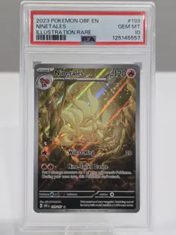 2023 POKEMON OBF EN-OBSIDIAN FLAMES ILLUSTRATION RARE #199 NINETALES PSA 10 - Image 1