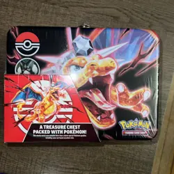 POKEMON TCG Fall 2023 Collectors Chest Lunchbox Tin Charizard 6 Booster Packs - Image 1
