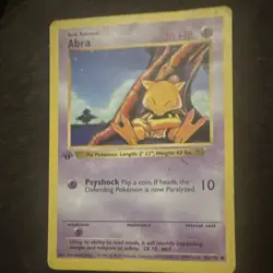 Pokemon TCG Abra Base Set Shadowless 43/102 1st Ed. 1999 Damaged - Image 1