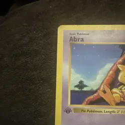 Pokemon TCG Abra Base Set Shadowless 43/102 1st Ed. 1999 Damaged - Image 3