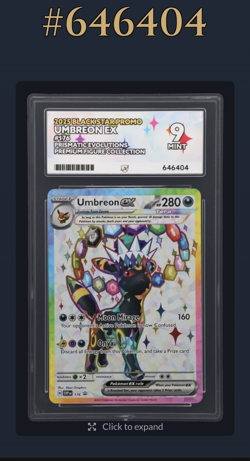 Pokemon TCG Umbreon EX Prismatic Premium Collection Promo Card 176 Ace 9 Graded - Image 5