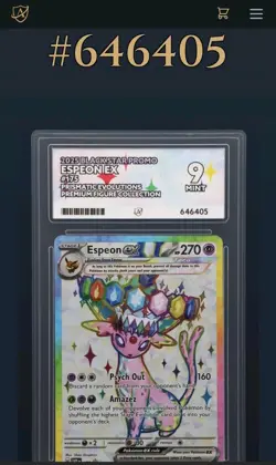 Pokemon TCG Espeon EX Prismatic Premium Collection Promo Card 175 Ace 9 Graded - Image 5