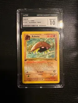 1999 Pokemon Fossil 1st Edition Kabuto 50/62 CGC GEM MINT 10 - Image 1