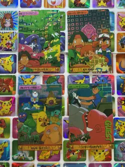 Pokemon Vintage Pocket Monsters Vending HOLO Prism (4x) Stickers 1998 Nintendo - Image 2