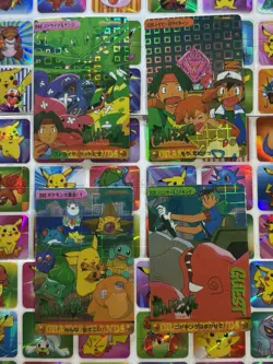 Pokemon Vintage Pocket Monsters Vending HOLO Prism (4x) Stickers 1998 Nintendo - Image 3