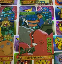 Pokemon Vintage Pocket Monsters Vending HOLO Prism (4x) Stickers 1998 Nintendo - Image 5
