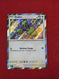 Pokemon TCG Card Doduo 199/091 Paldean Fates Baby Shiny Holo - Image 1