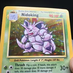 1999 Pokemon Base Unlimited #11 Nidoking HOLO RARE - Image 4