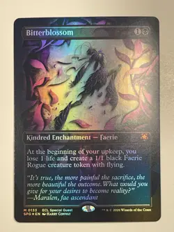 MTG Foil Bitterblossom (Borderless, Special Guest #0133) Lorwyn Eclipsed WOTC - Image 1