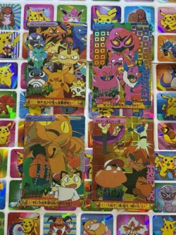 Pokemon Vintage Pocket Monsters Vending HOLO Prism (4x) Stickers 1998 Nintendo - Image 1
