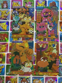 Pokemon Vintage Pocket Monsters Vending HOLO Prism (4x) Stickers 1998 Nintendo - Image 2