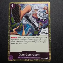 2X Gum-Gum Giant OP09-078 R - One Piece TCG Gear 5 Luffy Near Mint - Image 1