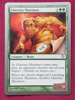 Magic The Gathering UNHINGED GLUETIUS MAXIMUS green card MTG - Image 1