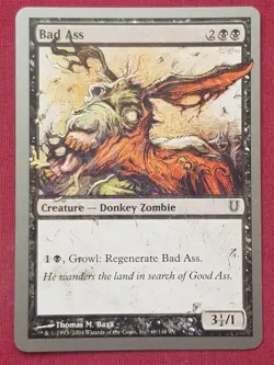 Magic The Gathering UNHINGED BAD ASS black card MTG - Image 1