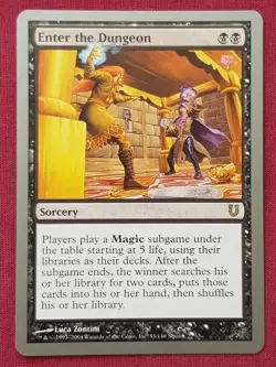 Magic The Gathering UNHINGED ENTER THE DUNGEON black card MTG - Image 1