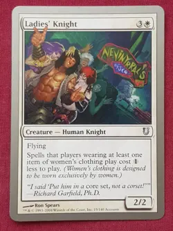 Magic The Gathering UNHINGED LADIES KNIGHT white card MTG - Image 1