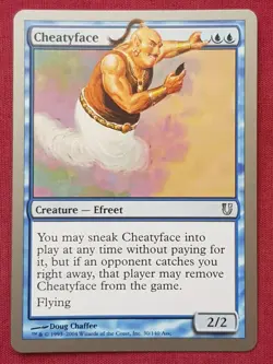 Magic The Gathering UNHINGED CHEATYFACE blue card MTG - Image 1