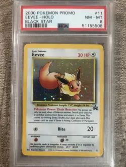 PSA 8 NM-MINT Eevee # 11 WOTC Black Star Promo HOLO Pokemon Card - Image 1