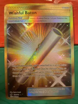 Pokemon TCG Wishful Baton 121/111 Crimson Invasion Secret Rare Gold Holo Card - Image 2