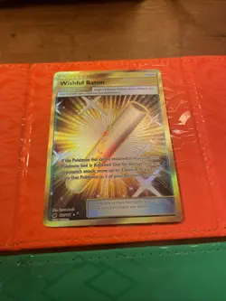 Pokemon TCG Wishful Baton 121/111 Crimson Invasion Secret Rare Gold Holo Card - Image 3