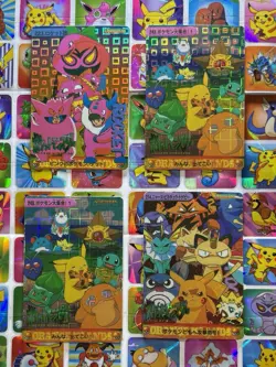 Pokemon Vintage Pocket Monsters Vending HOLO Prism (4x) Stickers 1998 Nintendo - Image 1