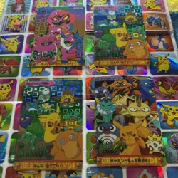 Pokemon Vintage Pocket Monsters Vending HOLO Prism (4x) Stickers 1998 Nintendo - Image 3