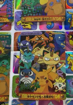 Pokemon Vintage Pocket Monsters Vending HOLO Prism (4x) Stickers 1998 Nintendo - Image 5