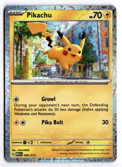 Pikachu 006/015 McDonald's Promos 2023 Holo Pokemon Heavy Play+ - Image 1