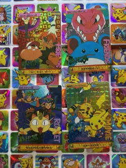 Pokemon Vintage Pocket Monsters Vending HOLO Prism (4x) Stickers 1998 Nintendo - Image 1