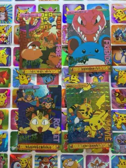 Pokemon Vintage Pocket Monsters Vending HOLO Prism (4x) Stickers 1998 Nintendo - Image 2