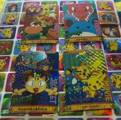 Pokemon Vintage Pocket Monsters Vending HOLO Prism (4x) Stickers 1998 Nintendo - Image 3