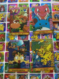 Pokemon Vintage Pocket Monsters Vending HOLO Prism (4x) Stickers 1998 Nintendo - Image 4