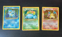 Pokemon - Set Base best trio Holo - Charizard 4, Venosaur 15, Blastoise 2 - Image 1