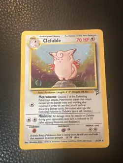 # Pokemon TCG Clefable 5/130 Base Set 2 Unlimited Holo Rare Vintage 1999 LP+ - Image 1