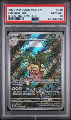 PSA 10 EXEGGUTOR #135 ILLUSTRATION RARE 2025 POKEMON MEG EN MEGA EVOLUTIONS - Image 1