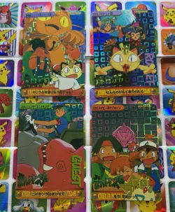 Pokemon Vintage Pocket Monsters Vending HOLO Prism (4x) Stickers 1998 Nintendo - Image 4