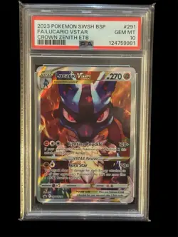 Pokemon TCG Lucario Grown Zenith Promo PSA 10 Gem Mint SWSH291 Holo Rare 2023 - Image 1