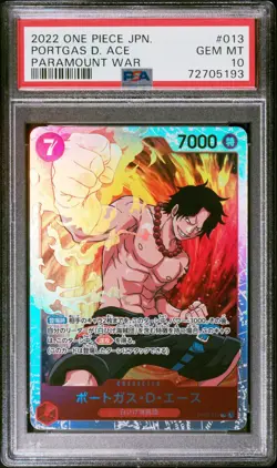 2022 One Piece Portgas D. Ace OP02-013 PSA 10 Gem Mint Japanese - Image 1
