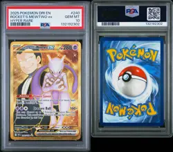 Pokemon TCG Destined Rivals Team Rockets Mewtwo EX 240/182 Hyper Rare PSA 10 - Image 4