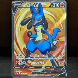 Lucario V SWSH213 NM Black Star Promo Holo Foil Pokemon Card 213 full art jackal - Image 1