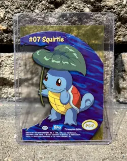 2000 Topps Pokemon #07 Squirtle Blue Logo TV Animation Clear Card #PC4 - Image 2