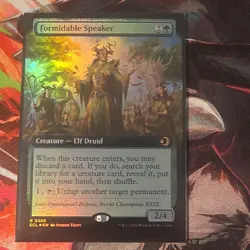 Magic: The Gathering Formidable Speaker 2/4 0366 ECL Foil Rare Elf Druid Green - Image 1