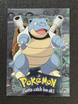 Blastoise 1999 Topps Pokemon Evolution HOLO RAINBOW FOIL E9 Of 12 BLUE LOGO - Image 1