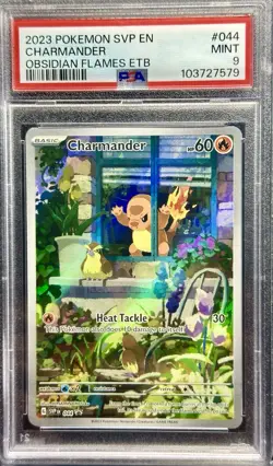 2 PSA 9 Sequence 2023 Pokemon EN ETB Promo 044 Charmander Obsidian Flames - Image 4