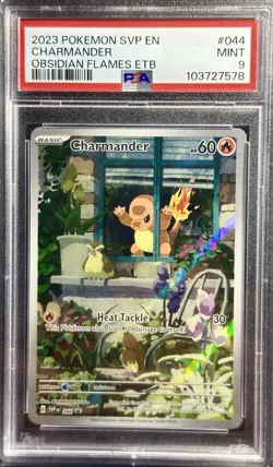 2 PSA 9 Sequence 2023 Pokemon EN ETB Promo 044 Charmander Obsidian Flames - Image 5