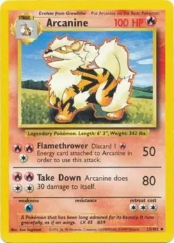 Arcanine - 23/102 - Uncommon - Unlimited Edition - Base Set #23/102 Pokemon TCG - Image 1